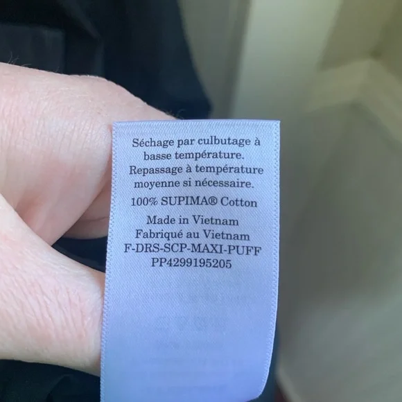 NWT Everlane Supima Puff Sleeve Maxi Dress Black XS - Picture 10 of 10